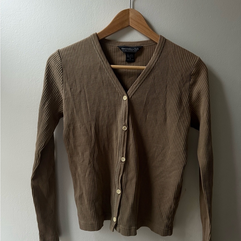 Vintage Abercrombie Brown Ribbed Cardigan